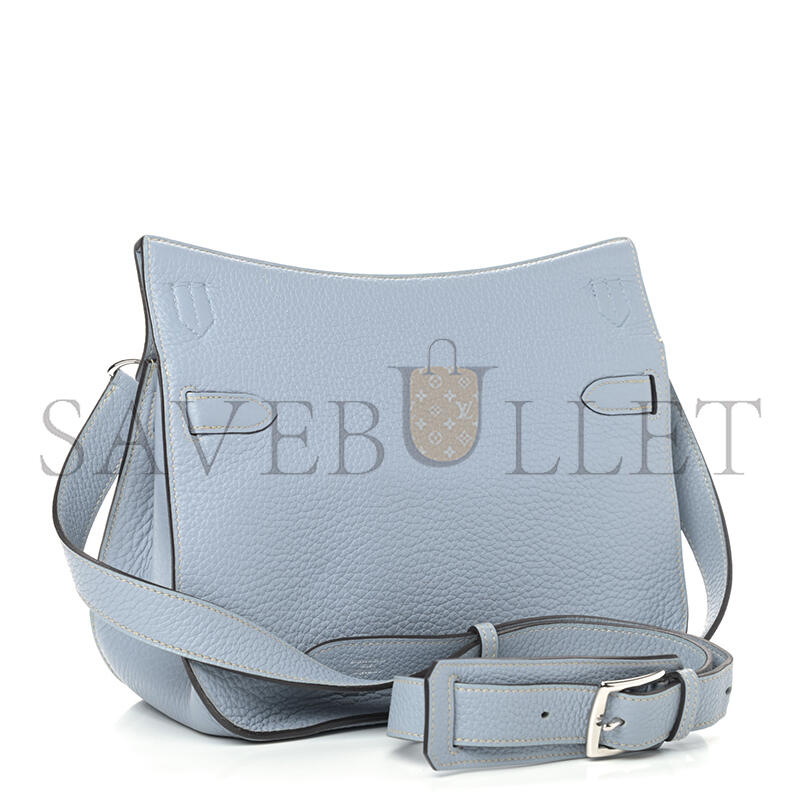 H**mes taurillon clemence jypsiere 28 bleu lin (28*22*12cm)